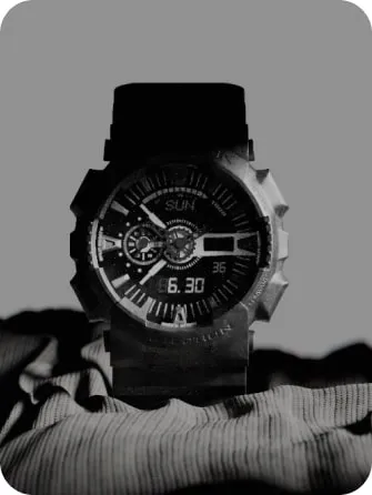 Black wristwatch